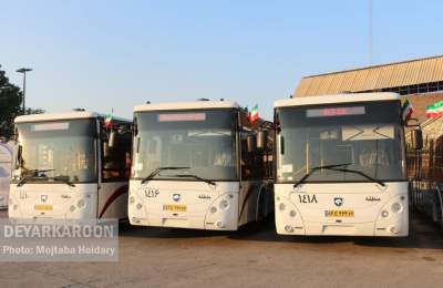 آیین بهره‌برداری از ۲۰ دستگاه اتوبوس شهری در اهواز